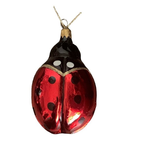 Kurt Adler Ladybug of Love Blown Glass VTG Christmas Collectible Ornament 110G - Picture 1 of 6
